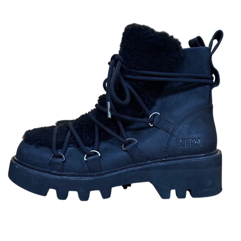 Kith x UGG Leather Shearling Combat Boots size 9